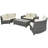 8-Pieces Outdoor Wicker Round Sofa Set, Half-Moon Sectional Sets All Weather, Curved Sofa Set With Rectangular Coffee Table, PE Rattan Water-Resistant And UV Protected, Movable Cushion-1280448239