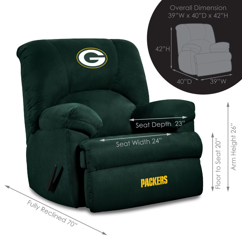 NFL Upholstered Recliner, Green Bay Packers