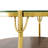 Modern Round Walnut 2-Tiered Coffee Table With Glass Top And Gold Base For Living Room, 29.9"