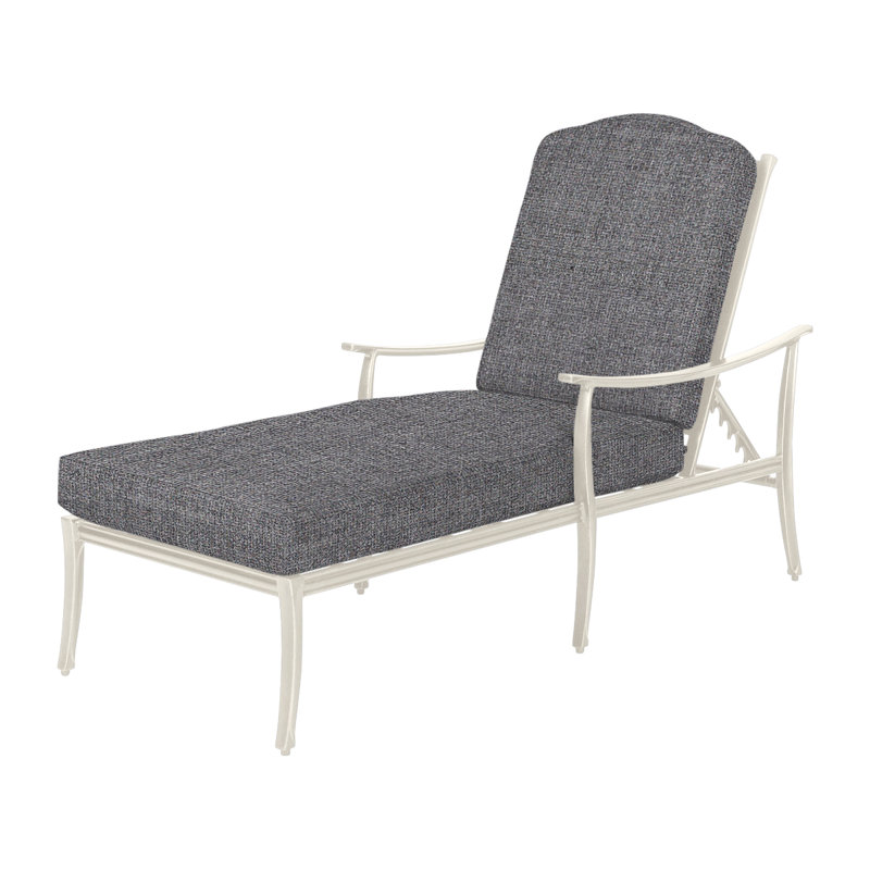 Edge Outdoor Chaise Lounge, Cast Slate Sunbrella® Plainweave, Midnight Gold