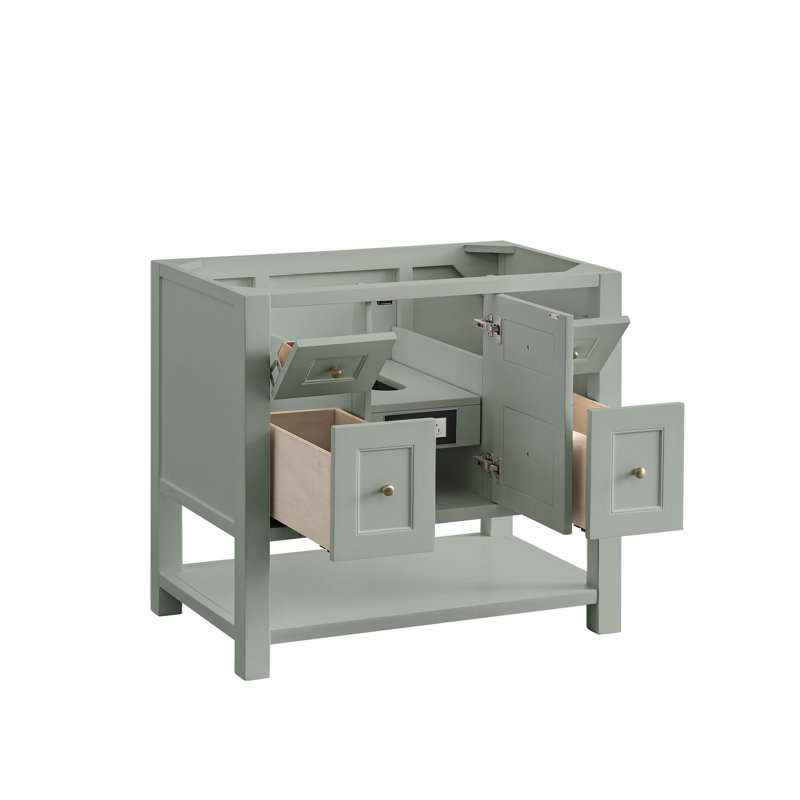 Breckenridge 36'' W Single Vanity, Smokey Celadon, White Zeus, 8" Widespread
