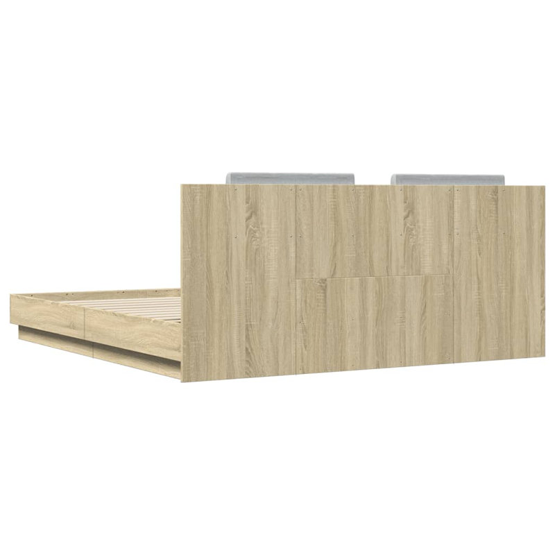 Vandewa Bed, UK Super King - 180 x 200 cm, Sonoma Oak