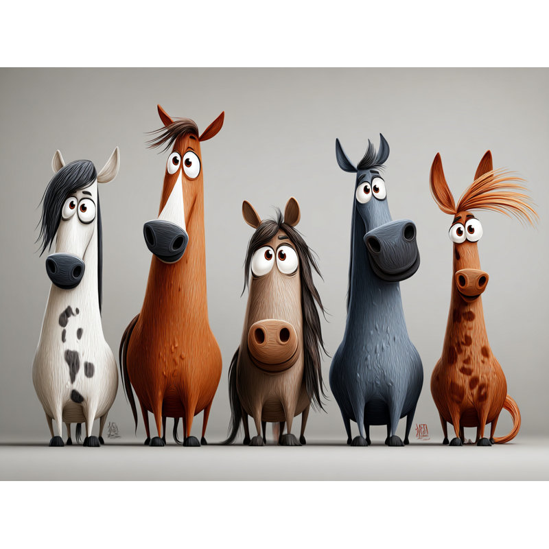 Troupeau de personnages - Art mural sur toile tendue