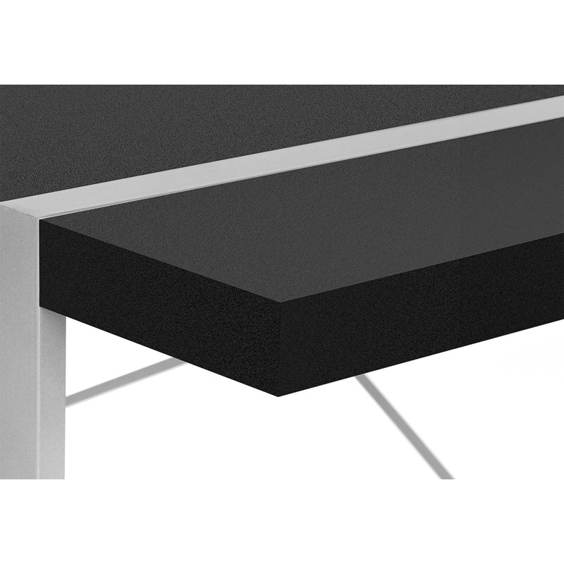 Rectangular Writing Desk, Computer Desk, Office Desk With Metal Base, Black/Gray