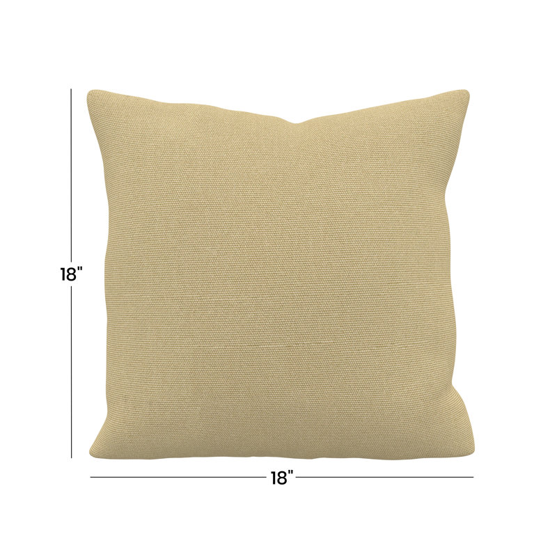 Coussin décoratif intérieur / extérieur Gabi, Carré 18 po, Toile Sunbrella® beige antique
