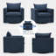 Hendina Upholstered Swivel Armchair-620788570