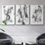 Graphite abstrait I, reproduction encadrée sur toile 3 pièces-91887581-91887580