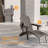 Folding Adirondack Chair, All-Weather HIPS Plastic Adjustable Patio Chair with Ottoman, Outdoor Fire Pit Chair for Deck Backyard Lawn Garden-327413709