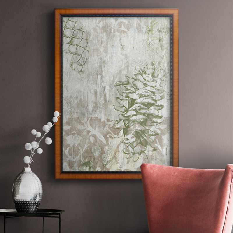 Pinecone Fresco II, toile encadrée de qualité supérieure - prête à être accrochée, H 20 po x l 16 po