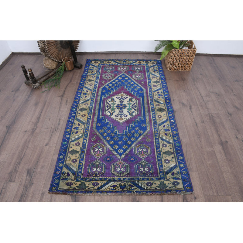 Tapis en laine bleu classique Classic