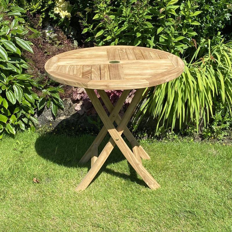 Bannan Round Teak Folding Outdoor Dining Table , 80cm cm W 80cm cm D