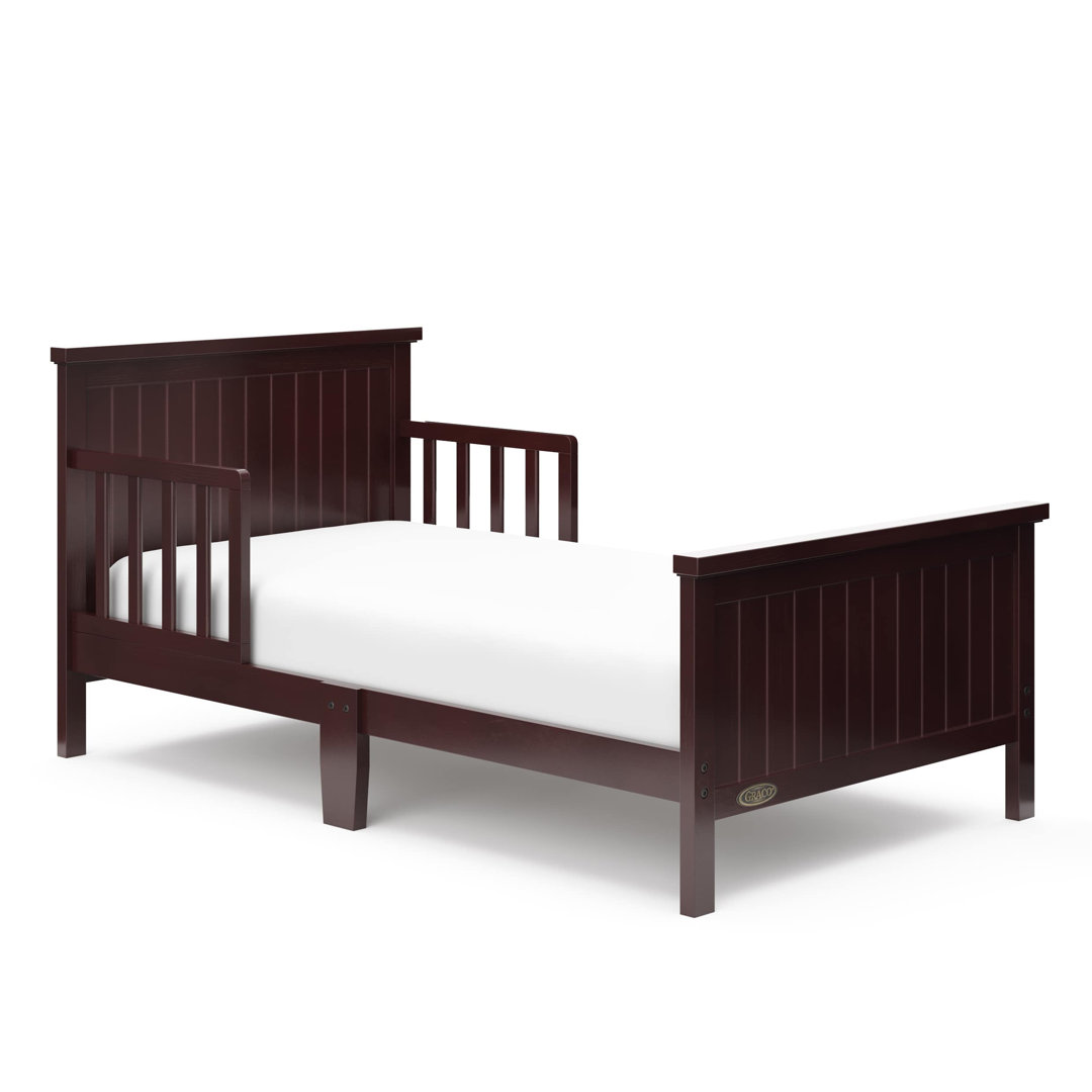 Bailey Toddler Bed with Guardrails Graco Color: Espresso