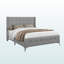 Lit tapissier en lin gris Tanisha avec pieds en métal de taille grand, H 49,36 po x l 65,89 po x L 87,77 po