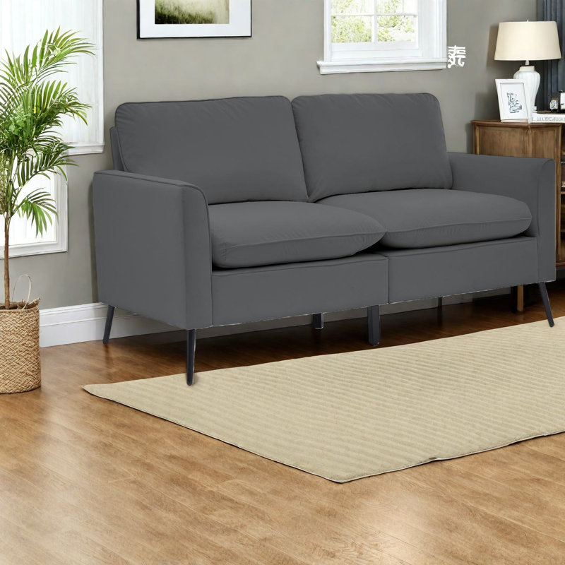 Causeuse compacte en cuir confortable et moderne de 55,9 pouces pour la maison