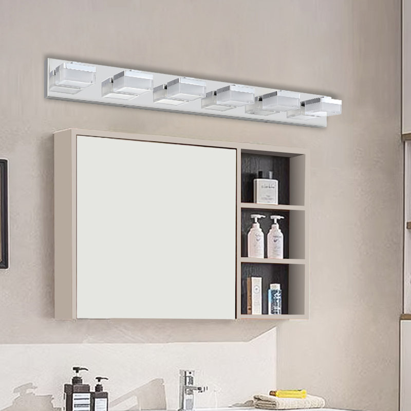 6- Bathroom - Fog, Superior Quality Led Bath Mirror Clear And Bright, Chrome, 4.38" H x 39.29" W x 5.59" D
