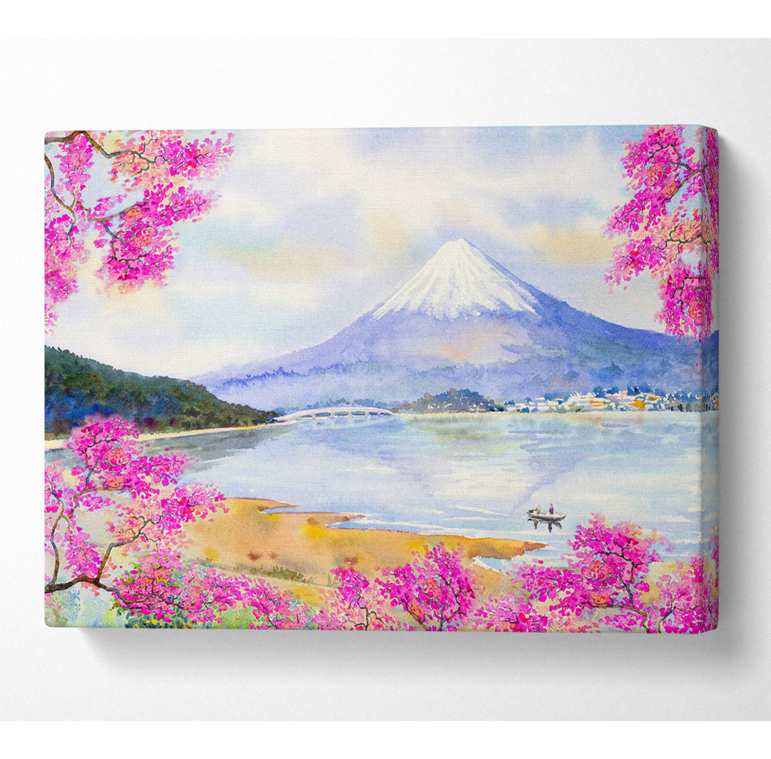 Mount Fiji Blossom - Kunstdrucke auf Leinwand ohne Rahmen