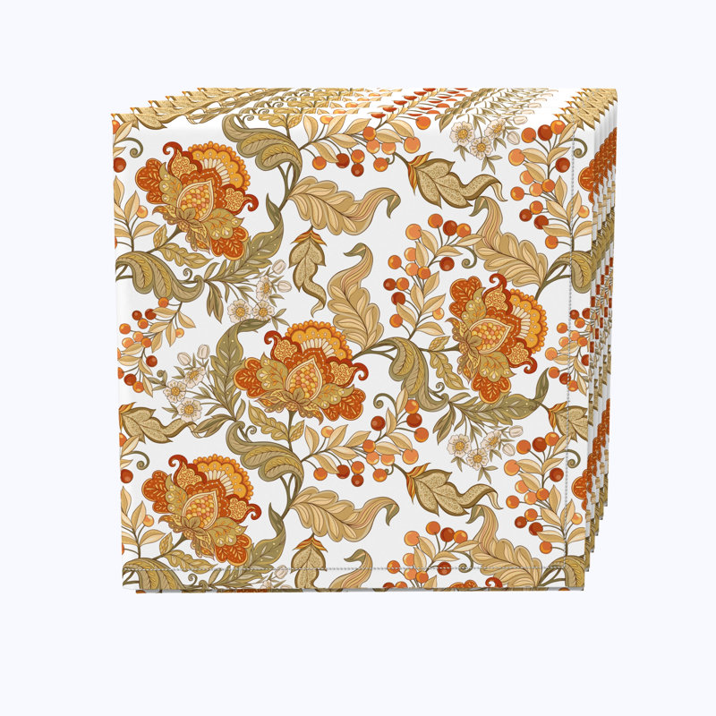 Cotton Twill Floral Square Napkin