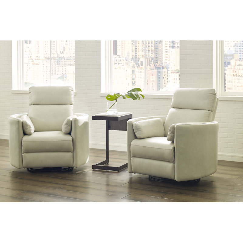 Bre 40" Wide Cordless Power Swivel Glider Recliner Two Pack, Florence Ivory
