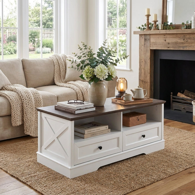 coffee table, White