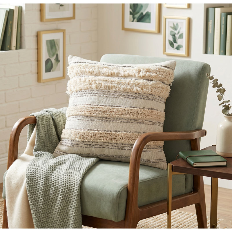 Over-Tufted Luxury Cotton Throw Pillow Cover, Pillow Cover Only - No  Insert