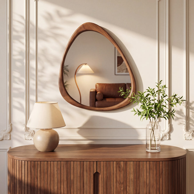 Miroir d'appoint mural Asymmetric, 24 po x 19 po, Brun