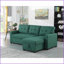 Canapé modulaire moderne en lin pour 3 personnes avec lit simple escamotable et amp; Chaise de rangement pour le salon | Lin | Accoudoirs carrés | Dossier rembourré-121324701