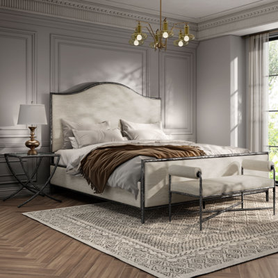 Lalia Modern Hammered Metal 3-Piece Bedroom Set