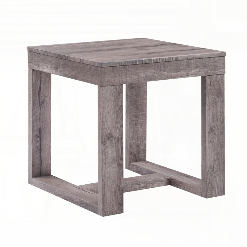 Table de bout contemporaine à double piédestal - plateau carré, fabrication robuste