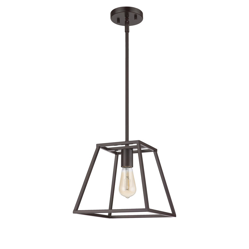 Luminaire suspendu géométrique 1 lumière Baynham, Bronze huilé
