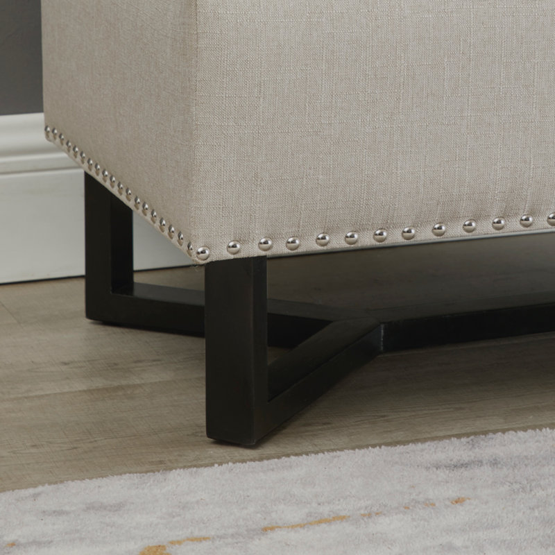 Banc de rangement à couvercle rabattable Arist, Beige