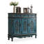 Banc de rangement bleu en bois manufacturé-909880332