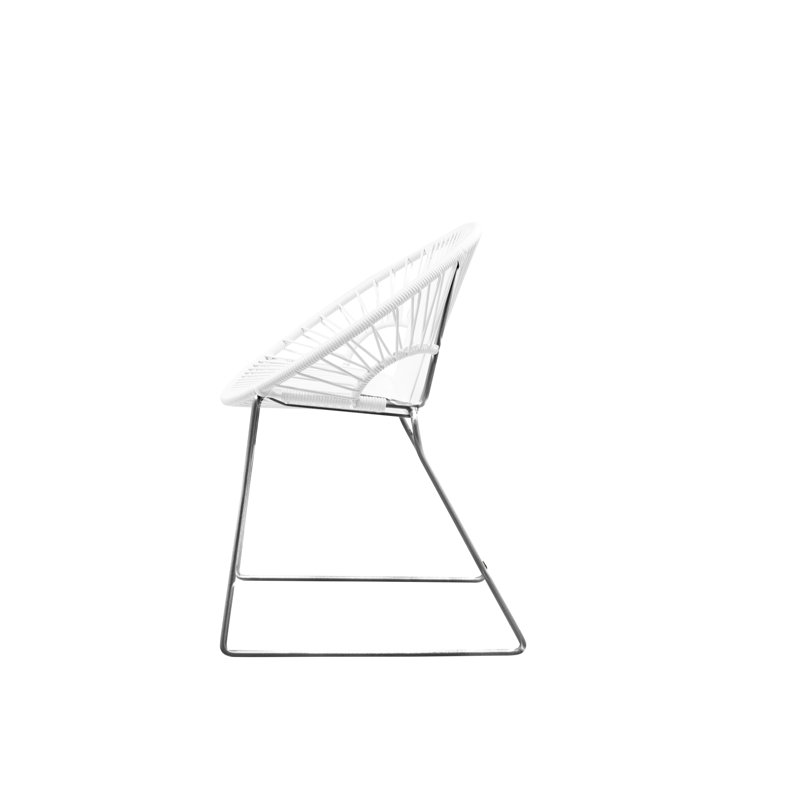Chaise de patio Puerto, Blanc / Chrome