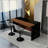63" Modern Kitchen Island With Marble-Look Surface, LED Lights & Grille Design For Dining Room, Living Room-968943137