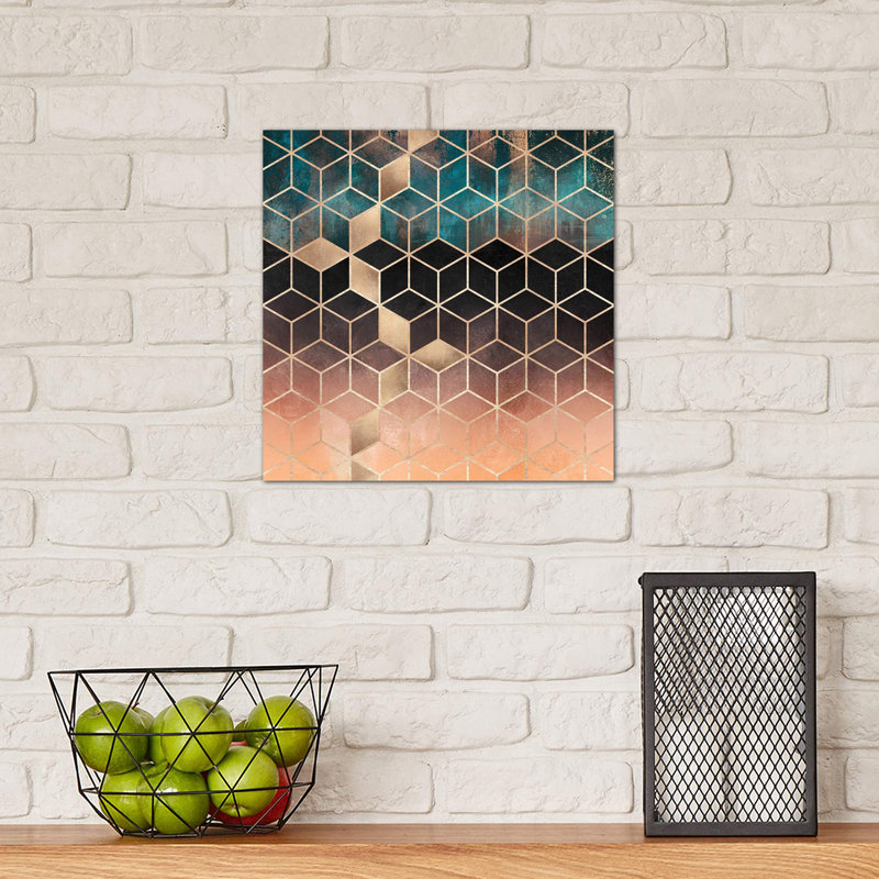 Ombre Dream Cubes by Elisabeth Fredriksson - Print on Canvas, 30.48 cm H x 30.48 cm W, Wrapped Canvas