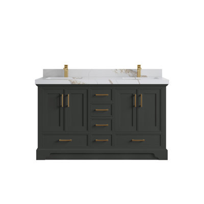 Charlotte 60'' Double Bathroom Vanity with Quartz Top