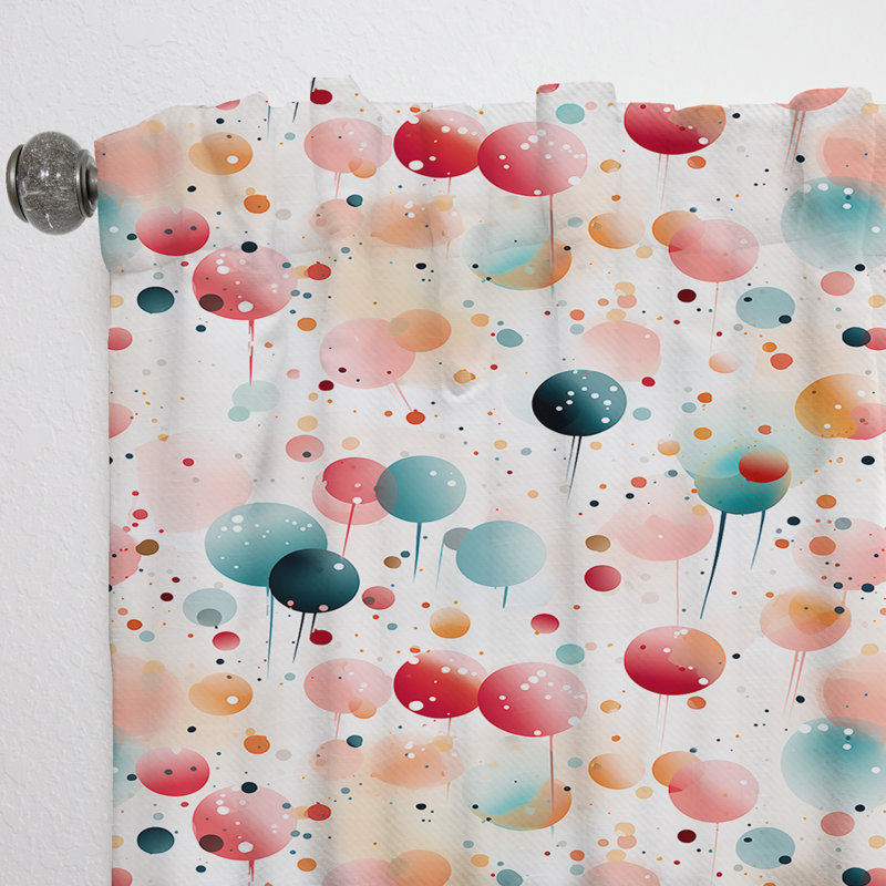 Ethereal Whispers Polka Dots Pattern - Abstract Curtain - Room Darkening Curtain - 1 Panels, 52" W x 95" L