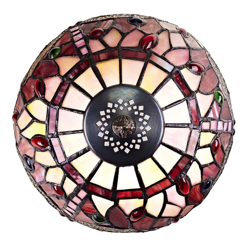 Gladden Hand Crafted Stained Glass Dragonfly Tiffany Table Lamp, Red, 36cm H x 22cm W x 22cm D