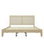 Lit plateforme en bois massif avec rotin-744250735