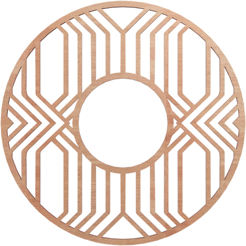 Médaillon de plafond 16 po x 16 po x P 5 7/8 po x P 1/4 po, Cerisier, H 16 po x l 16 po x P 0,25 po
