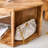 Hexagonal MDF Coffee Table, Wood Grain Pattern Stickers, Multi-Hole Design To Give More Storage Space