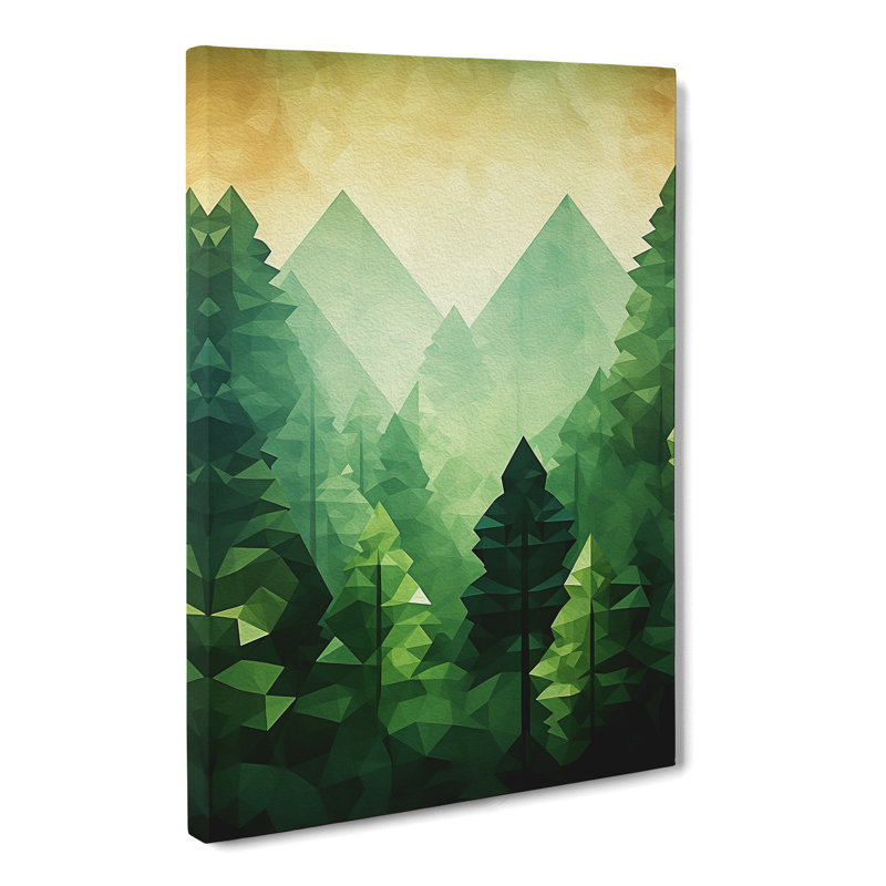 Spring Forest Geometric - Wrapped Canvas, 60cm H x 40cm W x 3cm D