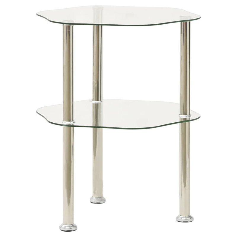 Pennside Glass End Table with Storage, Transparent