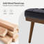 Repose-pieds Anahli Modern en cuir véritable l 36,25 po avec pieds en bois massif-1930875689
