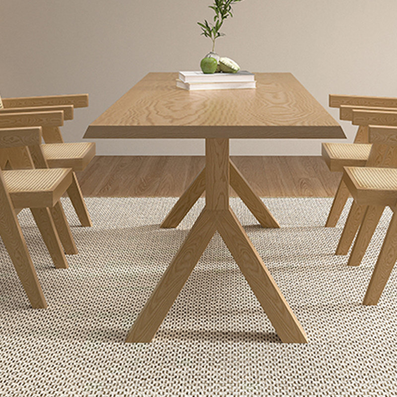 Metella Ash Solid Wood Dining Table, 35.43" W x 94.49" L