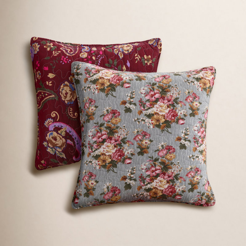 Antique Chic 100% Cotton Throw Pillow Pair