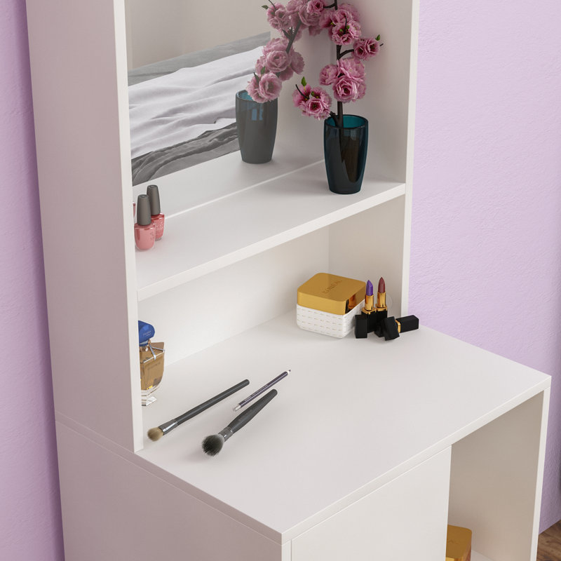 Muskoka Dressing Table with Mirror, White