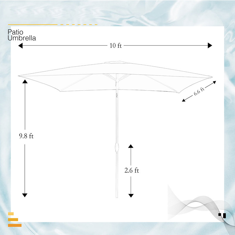Parasols rectangulaires de marché Myhand 10X6.5FT, Beige