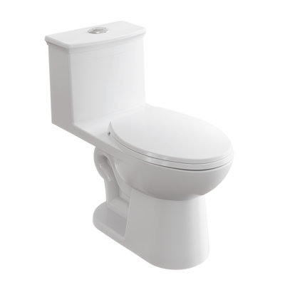 One‑Piece Toilet HDC6391HE – ADA Compliant High Height, Dual Flush 0.8/1.28 GPF, PP Soft Close Seat, 12‑Inch Rough‑In, White Ceramic