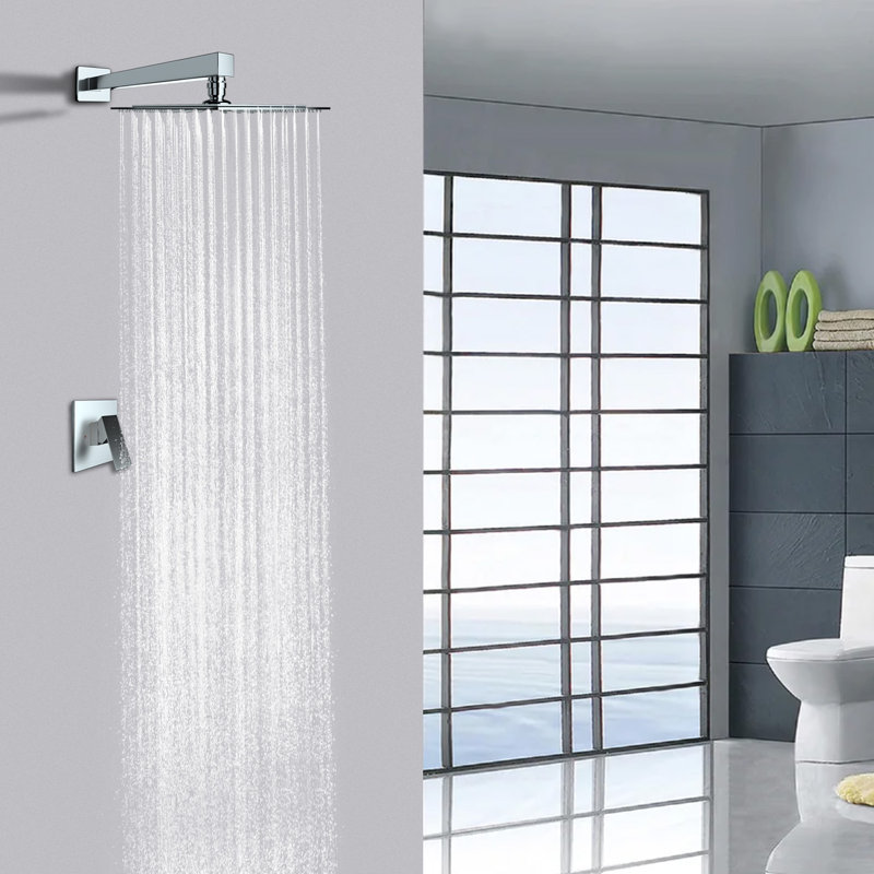 Wall Mounted Pressure-Balanced Complete Shower System, Silver