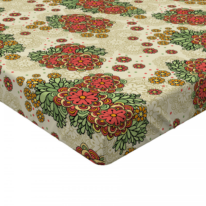 Microfiber Floral Fitted Sheet, Full Fitted Sheet